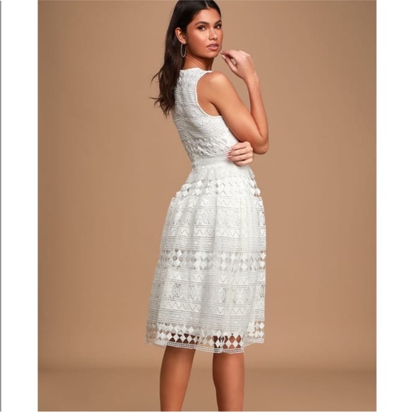 Lulu’s Madly in Love White Lace Midi Dress Size XS - Picture 4 of 14